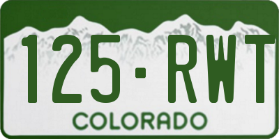 CO license plate 125RWT
