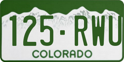 CO license plate 125RWU