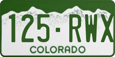 CO license plate 125RWX
