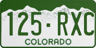 CO license plate 125RXC
