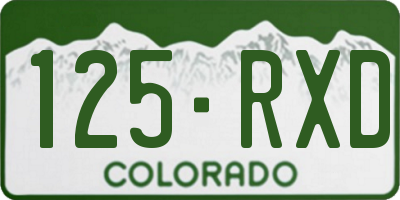 CO license plate 125RXD