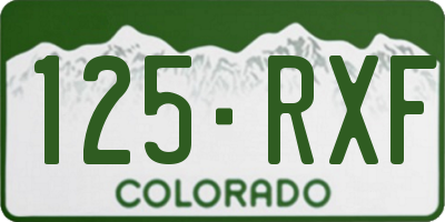 CO license plate 125RXF