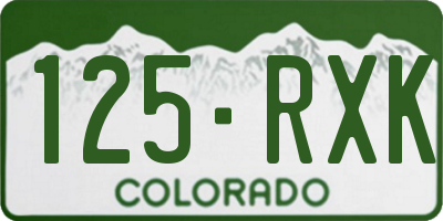 CO license plate 125RXK
