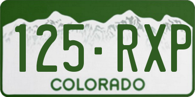 CO license plate 125RXP