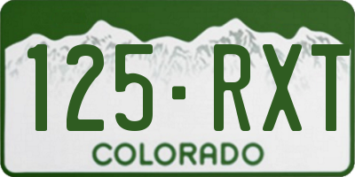 CO license plate 125RXT