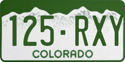 CO license plate 125RXY