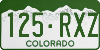 CO license plate 125RXZ