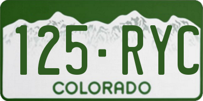 CO license plate 125RYC