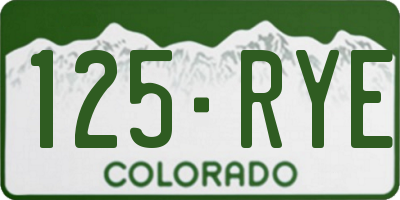 CO license plate 125RYE