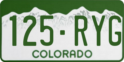 CO license plate 125RYG
