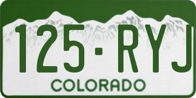 CO license plate 125RYJ