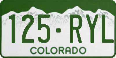 CO license plate 125RYL