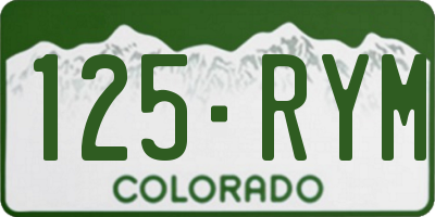 CO license plate 125RYM