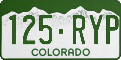 CO license plate 125RYP