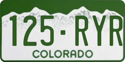 CO license plate 125RYR