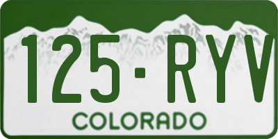 CO license plate 125RYV
