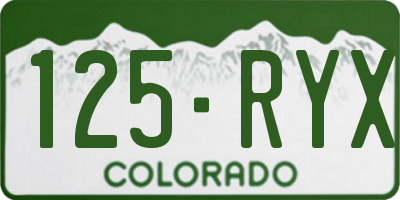 CO license plate 125RYX