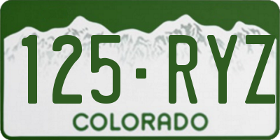 CO license plate 125RYZ