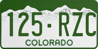 CO license plate 125RZC