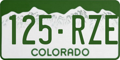 CO license plate 125RZE