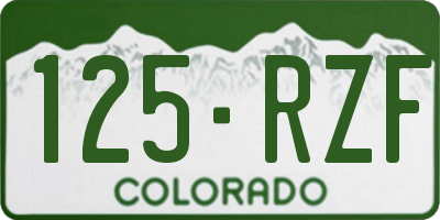 CO license plate 125RZF