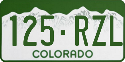 CO license plate 125RZL