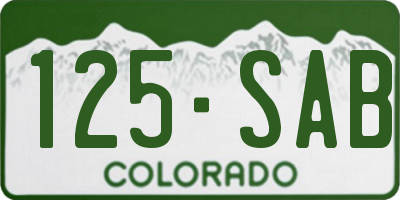 CO license plate 125SAB