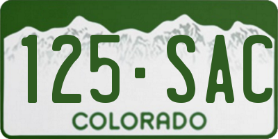 CO license plate 125SAC