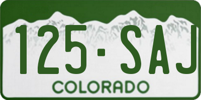 CO license plate 125SAJ