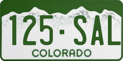 CO license plate 125SAL