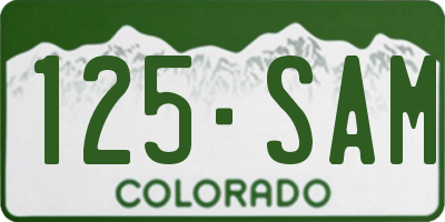 CO license plate 125SAM