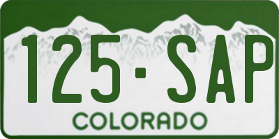 CO license plate 125SAP