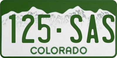 CO license plate 125SAS