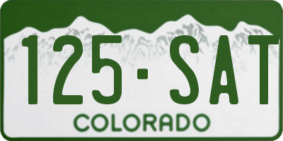 CO license plate 125SAT