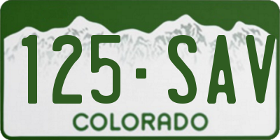 CO license plate 125SAV