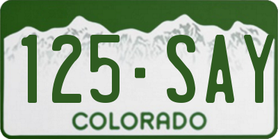 CO license plate 125SAY