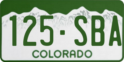 CO license plate 125SBA