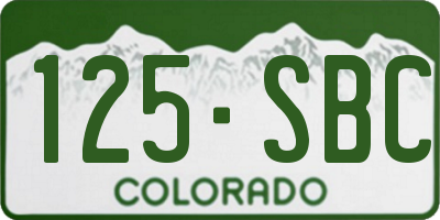 CO license plate 125SBC