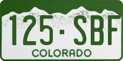 CO license plate 125SBF