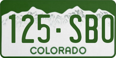 CO license plate 125SBO