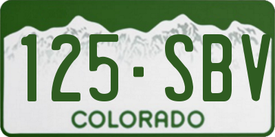 CO license plate 125SBV