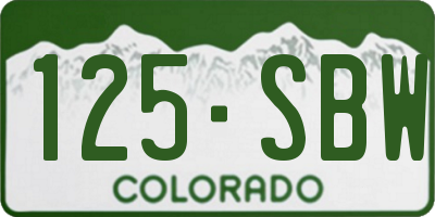 CO license plate 125SBW