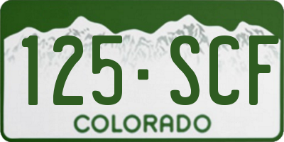 CO license plate 125SCF