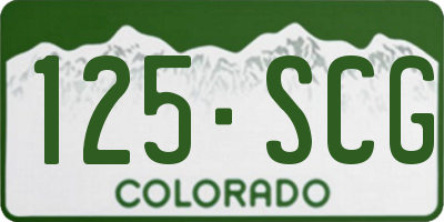 CO license plate 125SCG