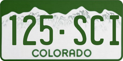 CO license plate 125SCI