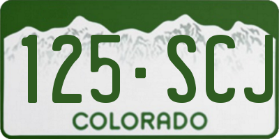 CO license plate 125SCJ