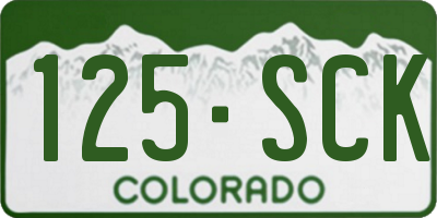 CO license plate 125SCK