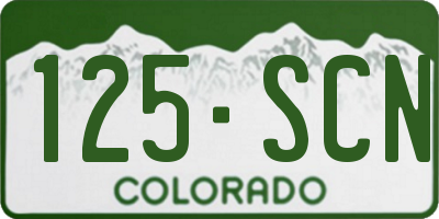 CO license plate 125SCN