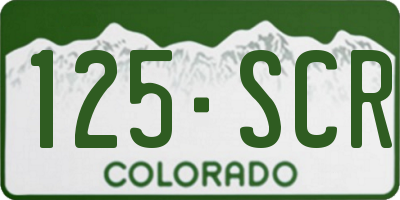 CO license plate 125SCR