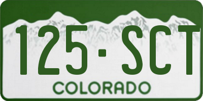 CO license plate 125SCT